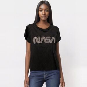 NWOT NASA Rhinestone Tee RECYCLED KARMA Black Label